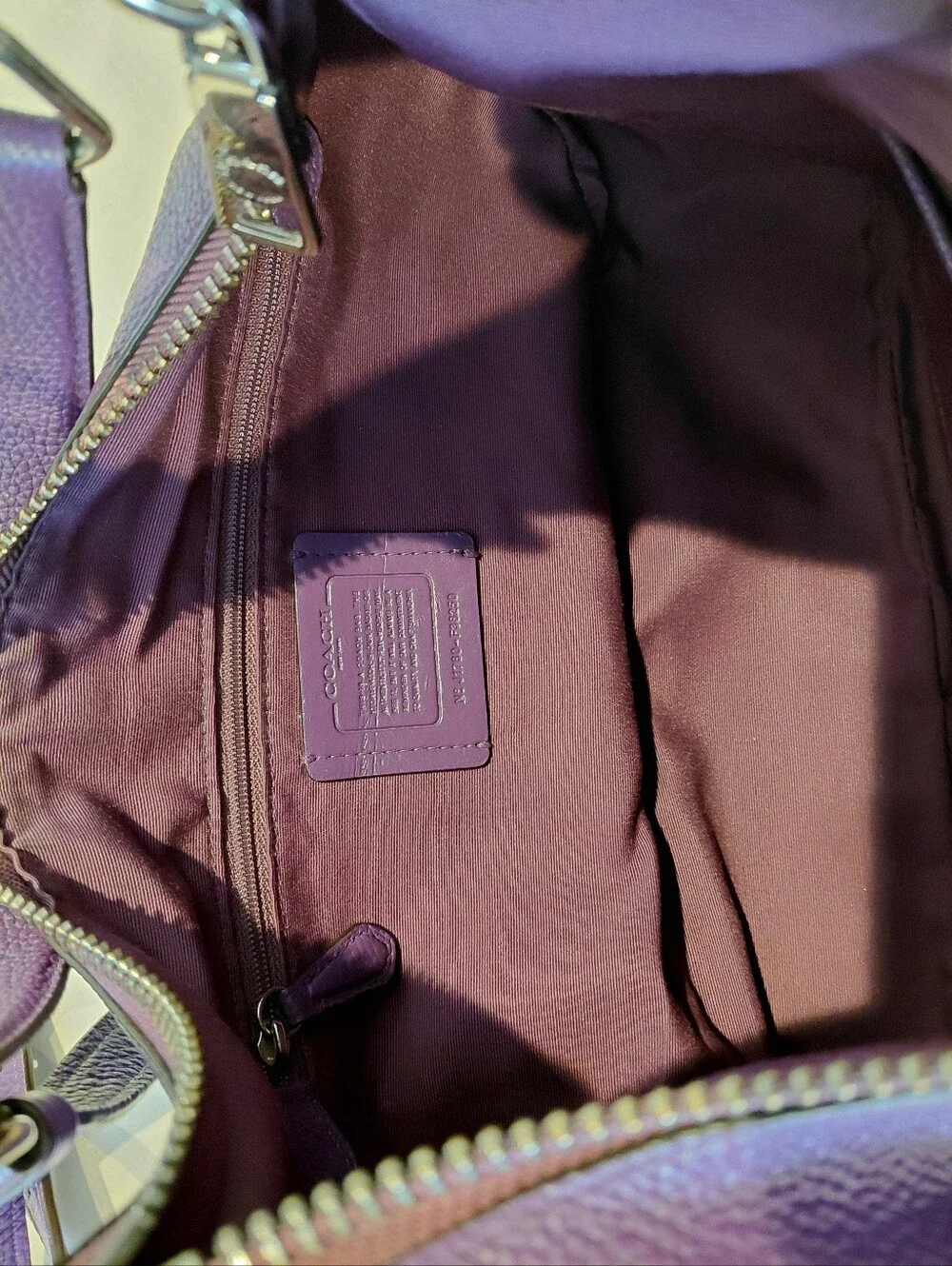 COACH  Slouch hobo In Purple Pebble Leather